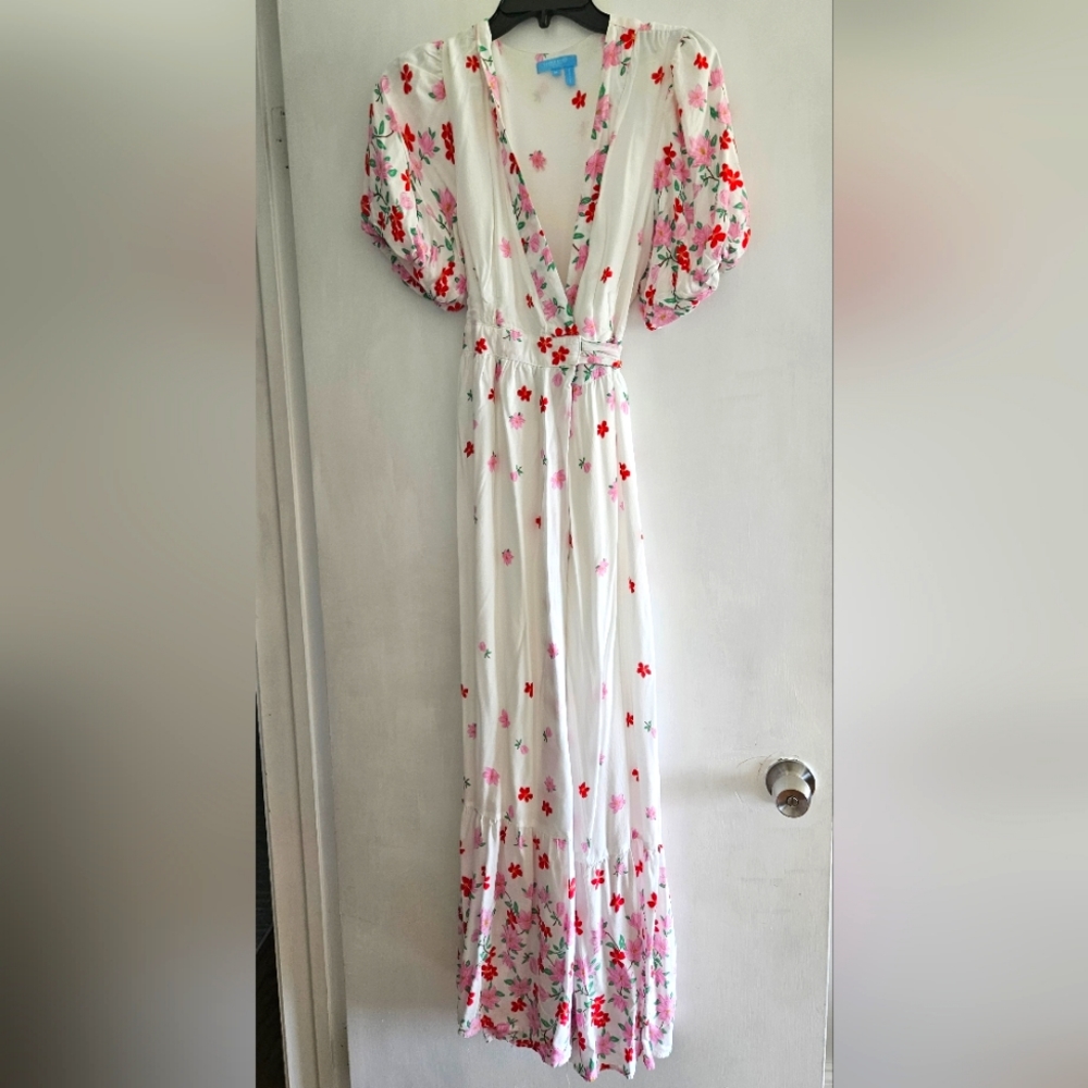 Draper James RSVP White Dress Size M Cottagecore Floral